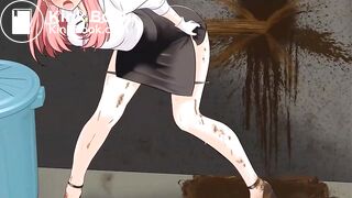 Girl hiding to release diarrhea