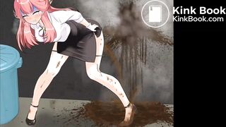 Girl hiding to release diarrhea