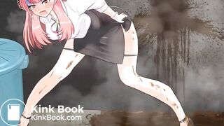 Girl hiding to release diarrhea