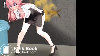 Girl hiding to release diarrhea