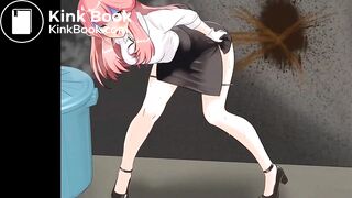 Girl hiding to release diarrhea