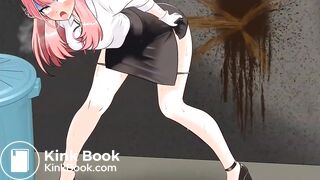 Girl hiding to release diarrhea