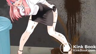 Girl hiding to release diarrhea