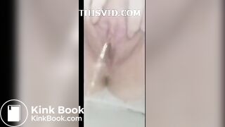 Girl pooping heavy turds