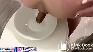 Dirty blonde shitting in public