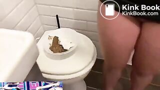 Dirty blonde shitting in public