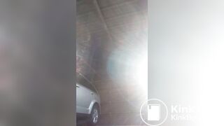 Naughtia has diarrhea in her driveway