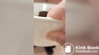 Amateur woman's defecation