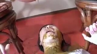Japanese lesbian eats poop