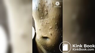 She is cover with her scat