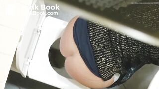 View from above girl voyeur pooping public