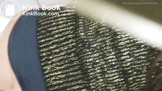 View from above girl voyeur pooping public