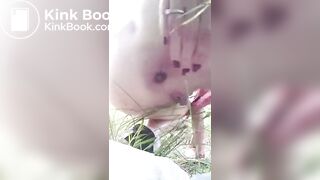 Producing a big log outdoors..