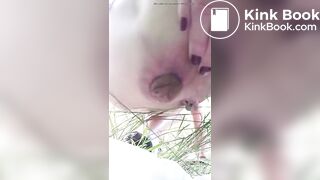 Producing a big log outdoors..