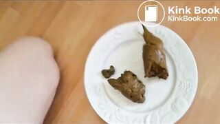 Woman in the nude, extremely thick feces and pee.