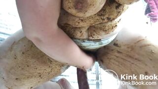 Panty poop and dirty dildo in pussy