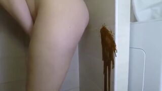 Spraying the wall with diarrhea..