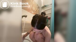 Kazakhstan girl doing enema