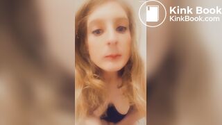 Amateur girl blonde eating the poo in toilet