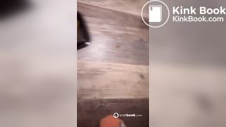 Blonde massive scat pile in tupperware