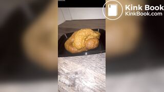 Blonde massive scat pile in tupperware