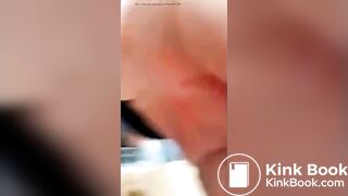 she pushes out a big one out her gaping butt hole