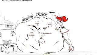 Girl vores and shits a bus!