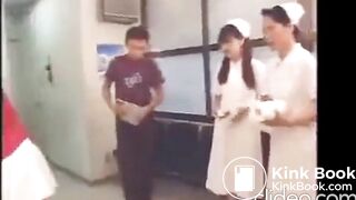 Japanese secretary pooping on the floor