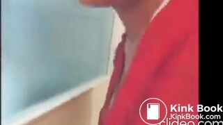 Japanese secretary pooping on the floor