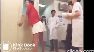 Japanese secretary pooping on the floor