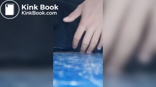 Thai girl short poop in bed room