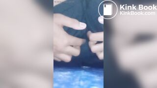 Thai girl short poop in bed room