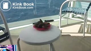 Sexy woman shitting on a cruise ship