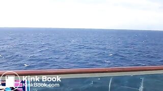 Sexy woman shitting on a cruise ship