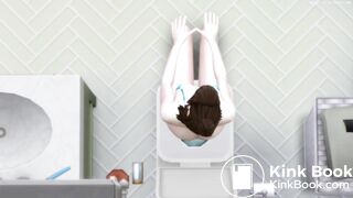 Cute sims 4 Girl takes Big shit after dip in the pool
