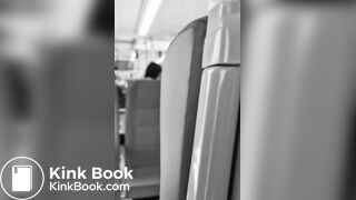 girl messes leggings on bus