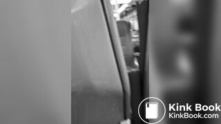girl messes leggings on bus