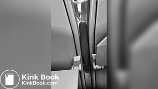 girl messes leggings on bus