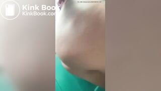 nasty girl misses the toilet bowl while taking a shit !