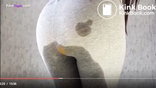 She feels the liquid shit inside her ass and poops it o