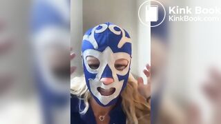 mask woman drops a mucha lucha of a shit