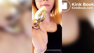 young girl eat her shit