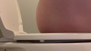 Girl blows up toilet multiple times and farts a lot