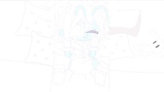 Cyan gets her tummy rubbed till she shits