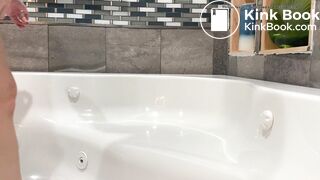 Tight ass teen shitting in bathtub