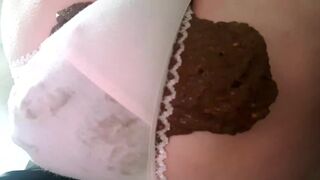 Big poop in pink panties