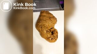 Girl shits on kitchen counter