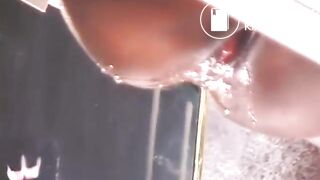 Ebony Mistress shits in white man's mouth.