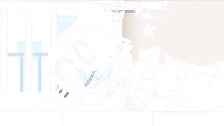 Cyan messes her diaper