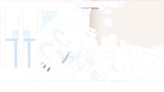 Cyan messes her diaper